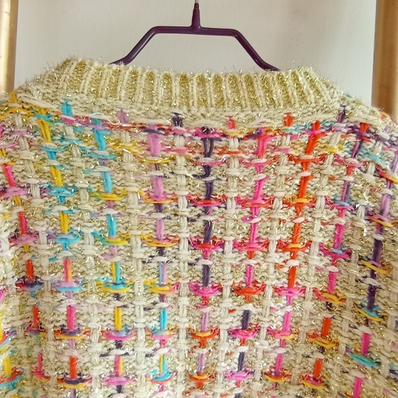 Sparkling Knitted Boxy Oversized Sweater - Picture 11 of 13